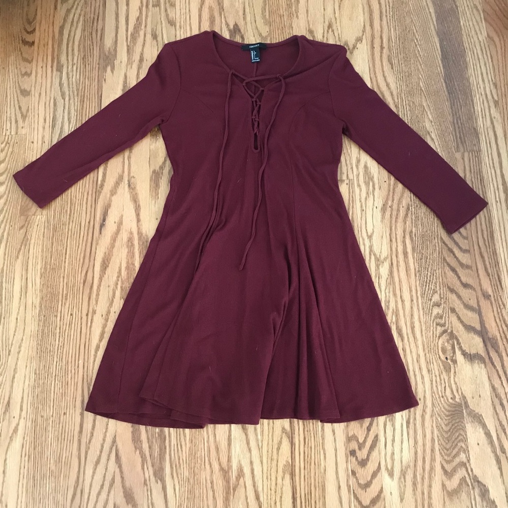 Long sleeve front tie dress
